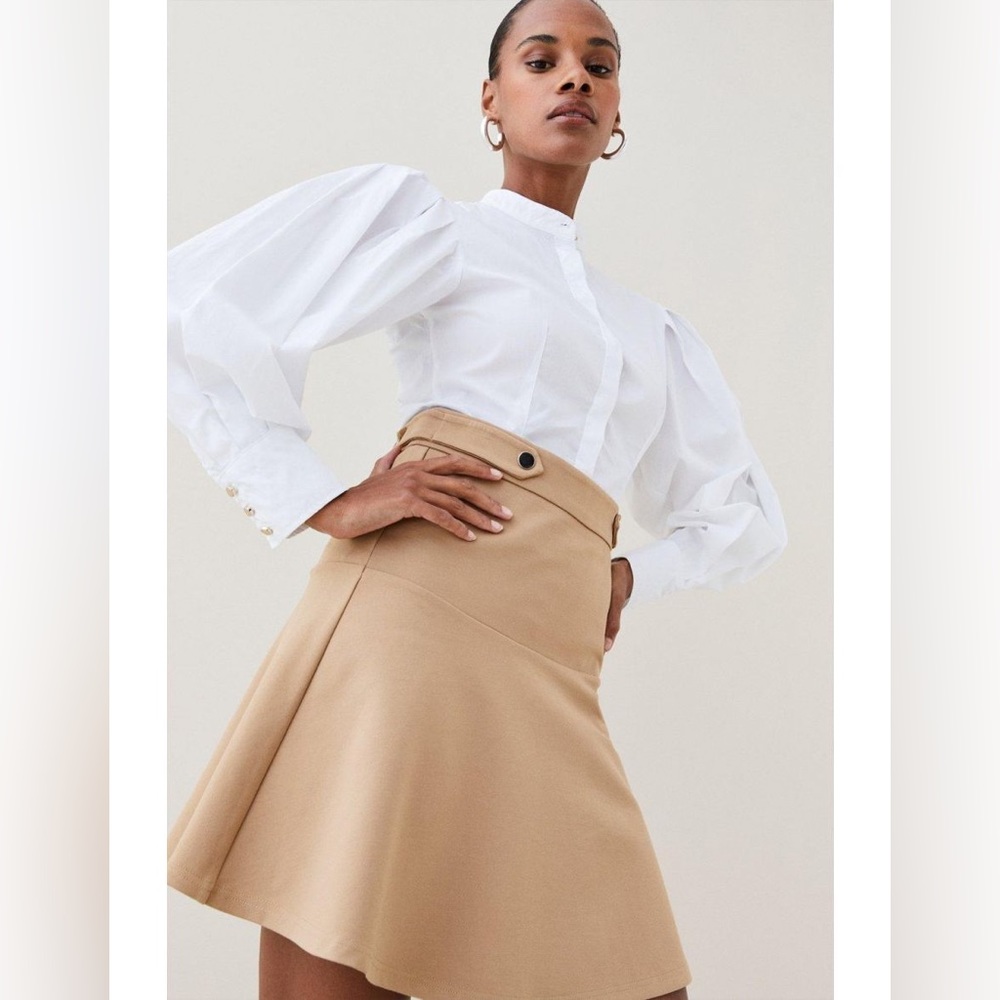 Karen Millen Rivet Detail Ponte Mini Skirt
